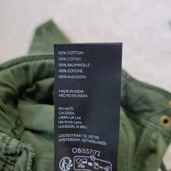 NWT FREE PEOPLE Women's XL Tahiti Kelp Green Low Rise Slouchy Ankle Cargo Pants - Picture 13 of 16